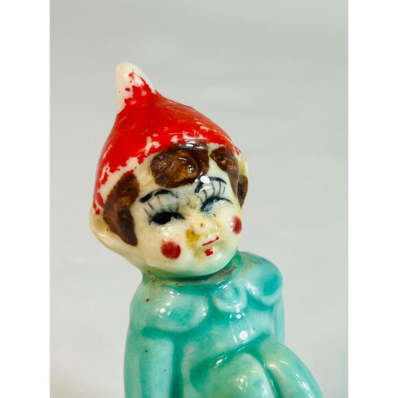 Vintage 1950s Ceramic Pixie Christmas Elf Sitting - Picture 2 of 8